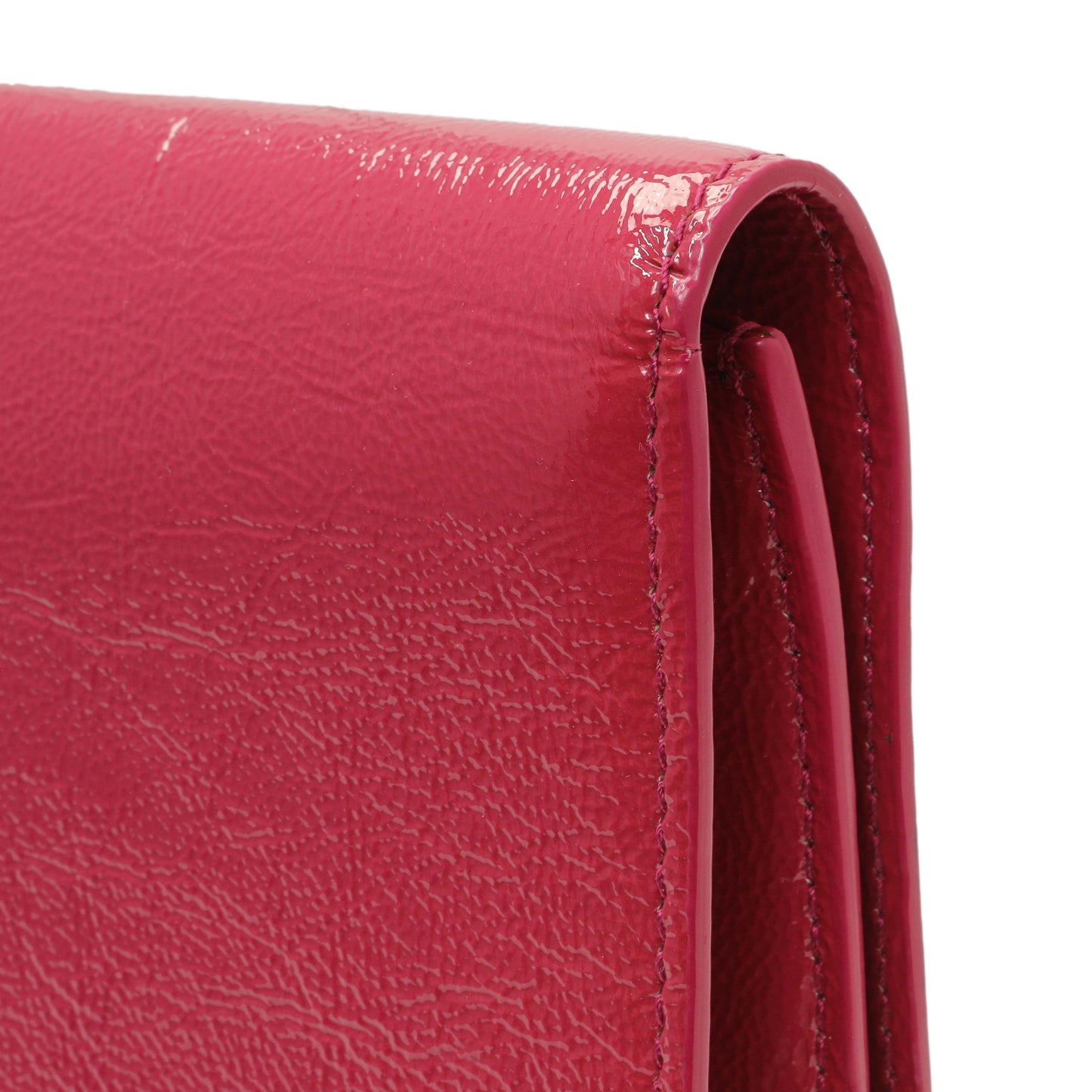 Exclusive Saint Laurent Fuchsia Textured Patent Monogram Large Belle De Jour Clutch — Alternate View 7