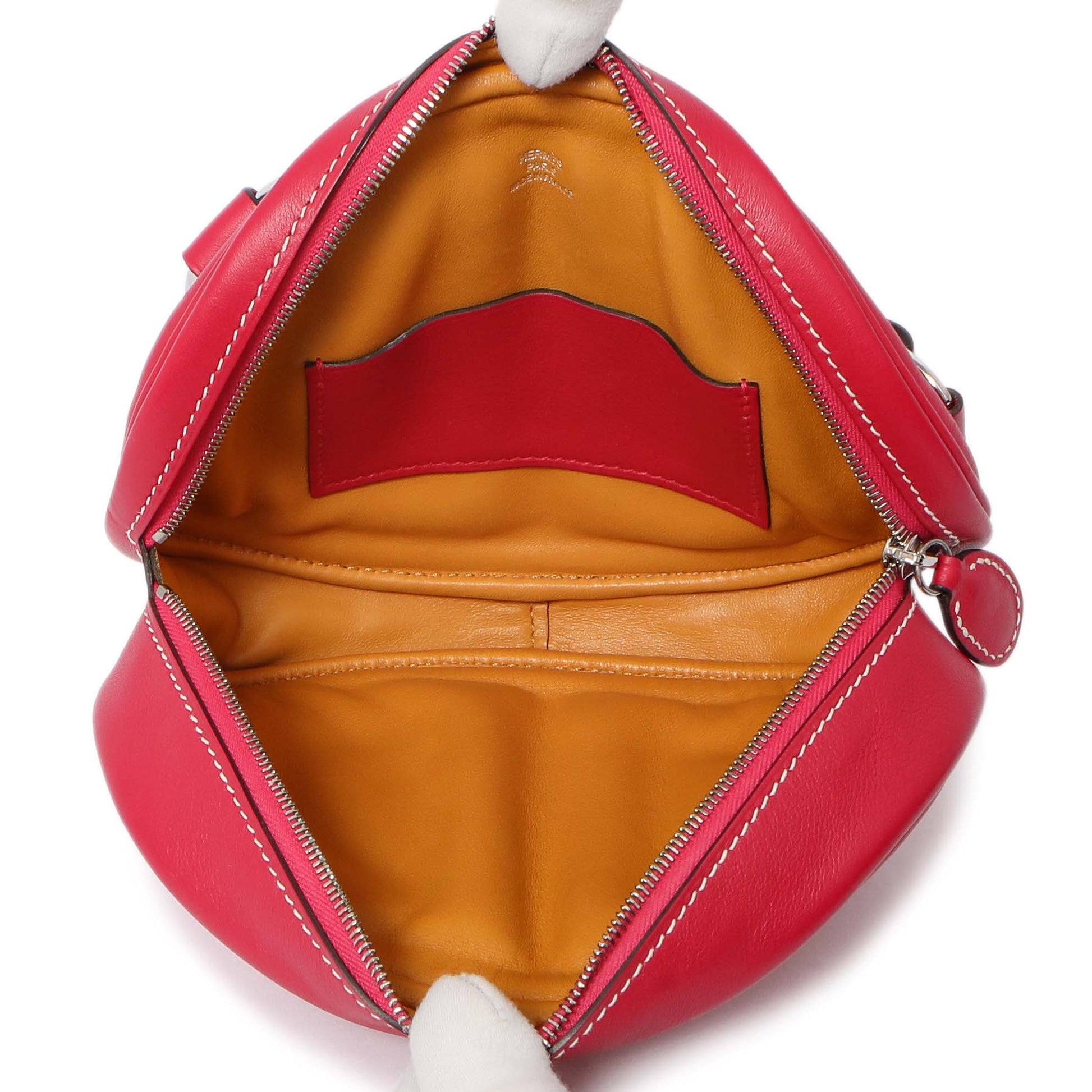 Exclusive Hermes Framboise/Sesame Swift In-The-Loop Belt Bag — Top View