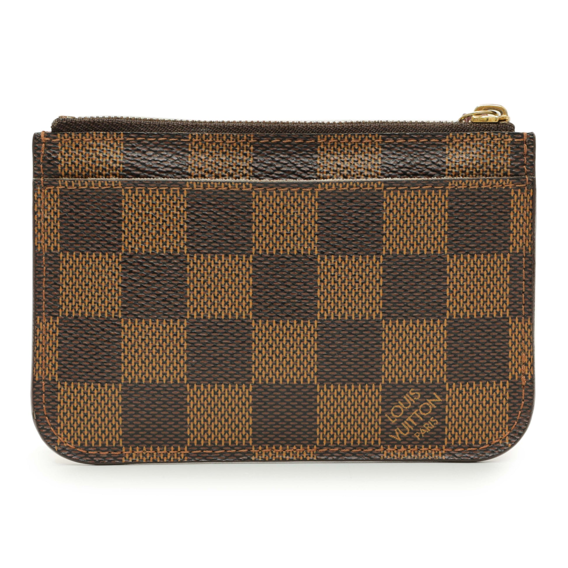 Exclusive Louis Vuitton Damier Ebene Scribe Affiche Key Pouch — Side View