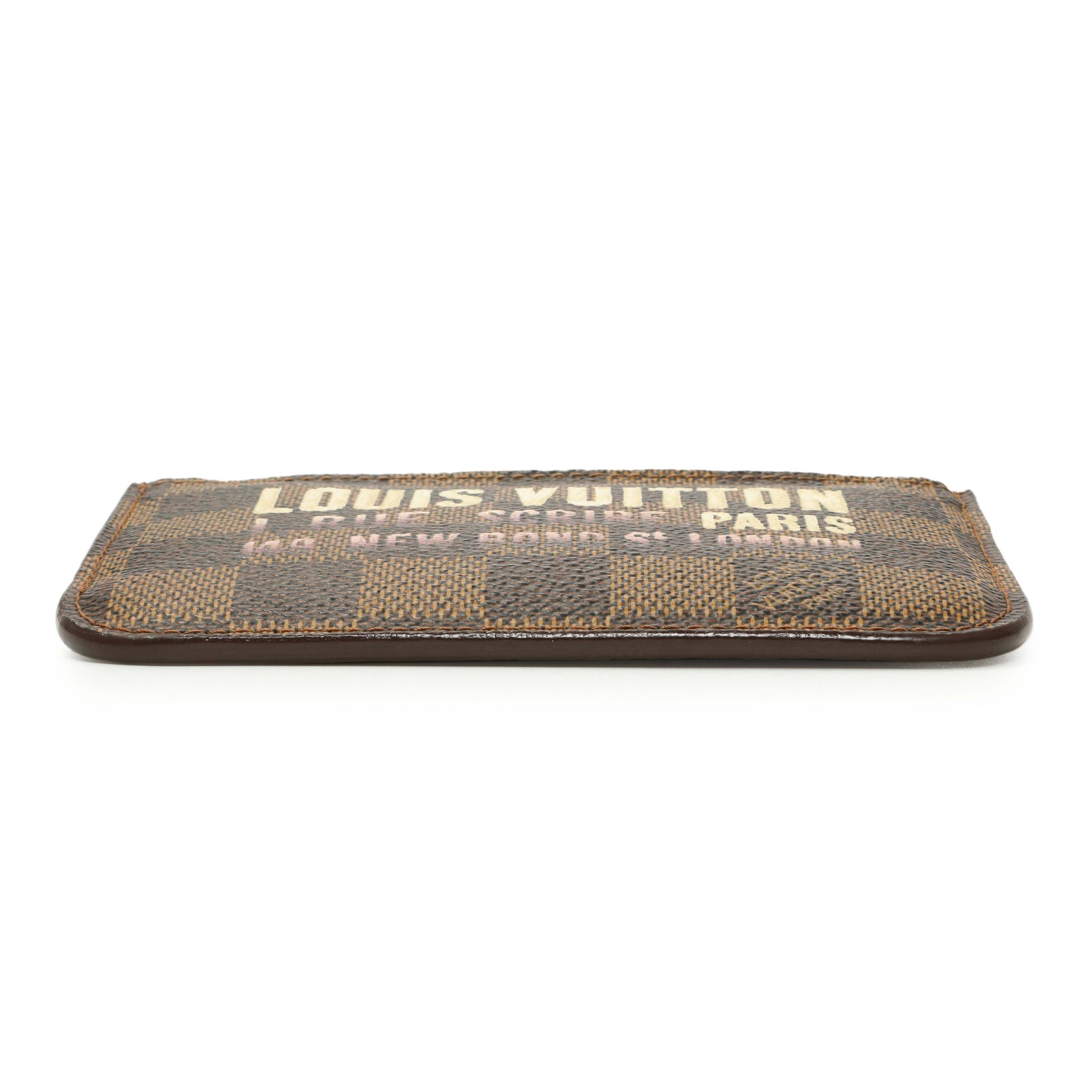 Exclusive Louis Vuitton Damier Ebene Scribe Affiche Key Pouch — Back View