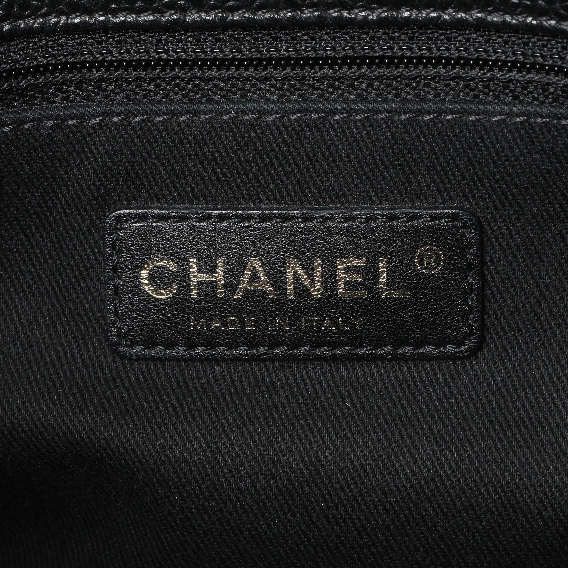 Exclusive Chanel Black Caviar Quilted Timeless CC Soft Tote — Alternate View 9