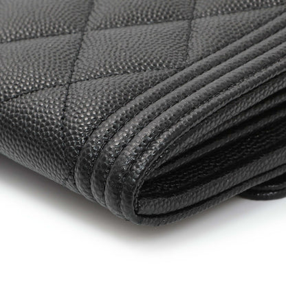 Exclusive Chanel Black Quilted Caviar Large Boy Gusset Flap Wallet — Alternate View 7