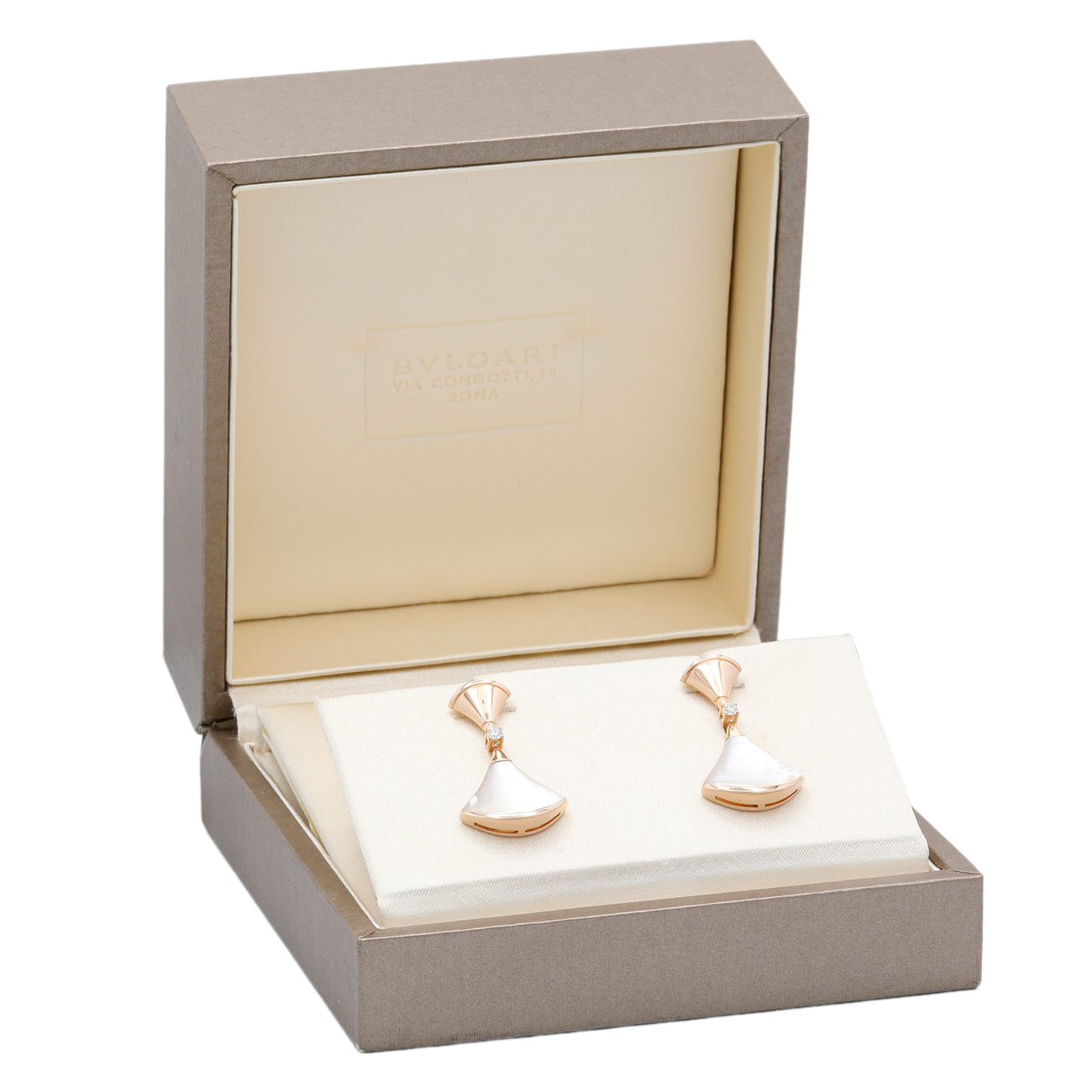 Exclusive Bulgari 18K Rose Gold Divas’ Dream Earrings — Top View