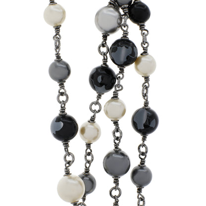 Exclusive Chanel CC Pearl Long Double Strand Necklace — Back View