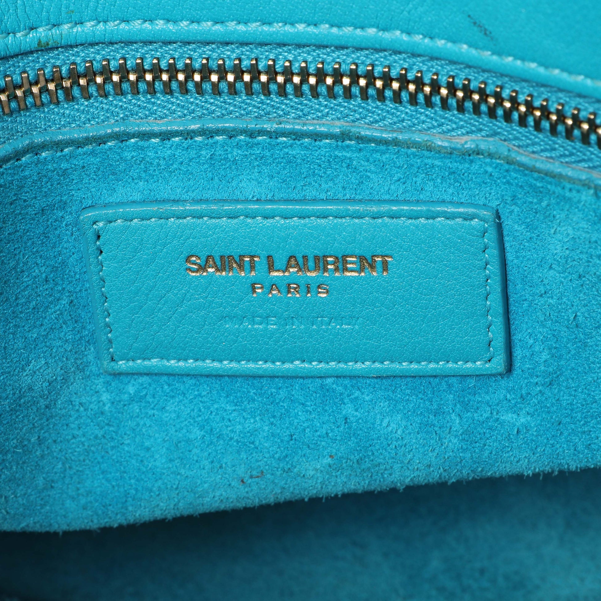 Exclusive Saint Laurent Blue Calfskin Small Sac De Jour — Alternate View 9