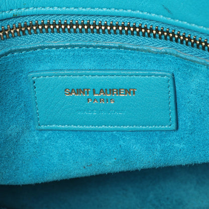 Exclusive Saint Laurent Blue Calfskin Small Sac De Jour — Alternate View 9