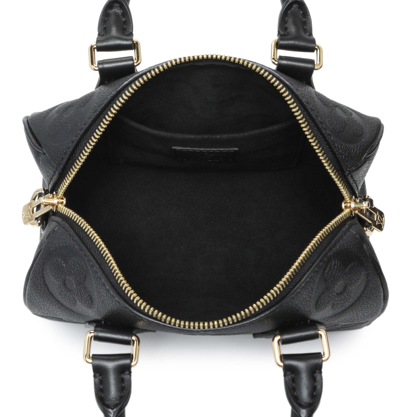 Exclusive Louis Vuitton Black Empreinte Monogram Giant Speedy Bandouliere 20 — Top View
