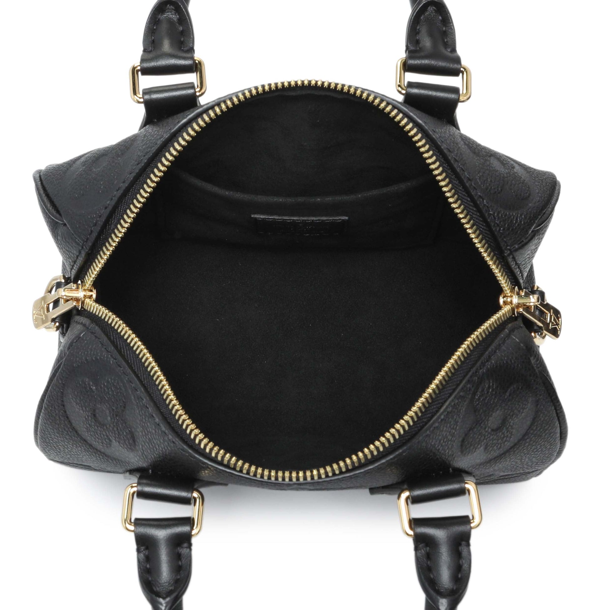 Exclusive Louis Vuitton Black Empreinte Monogram Giant Speedy Bandouliere 20 — Top View