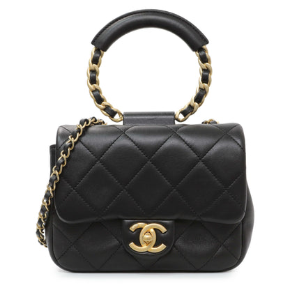 Exclusive Chanel Black Quilted Lambskin In The Loop Flap — Front View