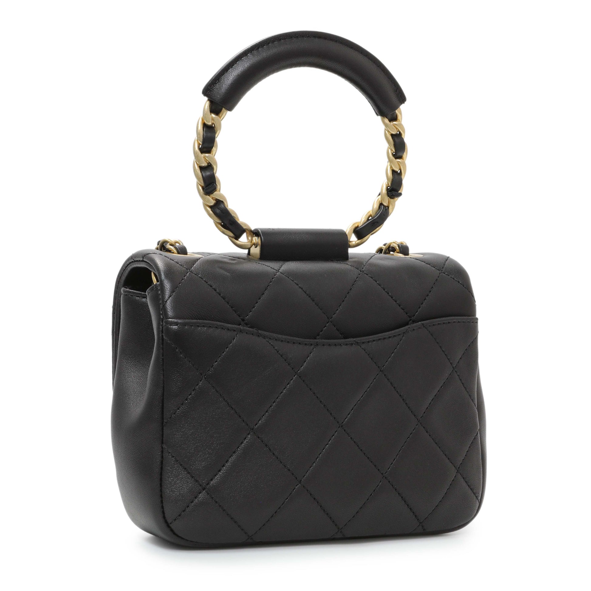 Exclusive Chanel Black Quilted Lambskin In The Loop Flap — Side View