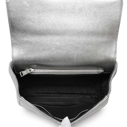 Exclusive Prada Silver Calfskin Diagramme Flap Bag — Alternate View 8