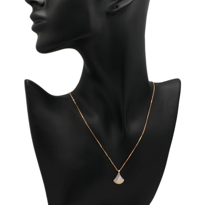 Exclusive Bulgari 18K Rose Gold Diamond Mother of Pearl Divas’ Dream Necklace — Top View