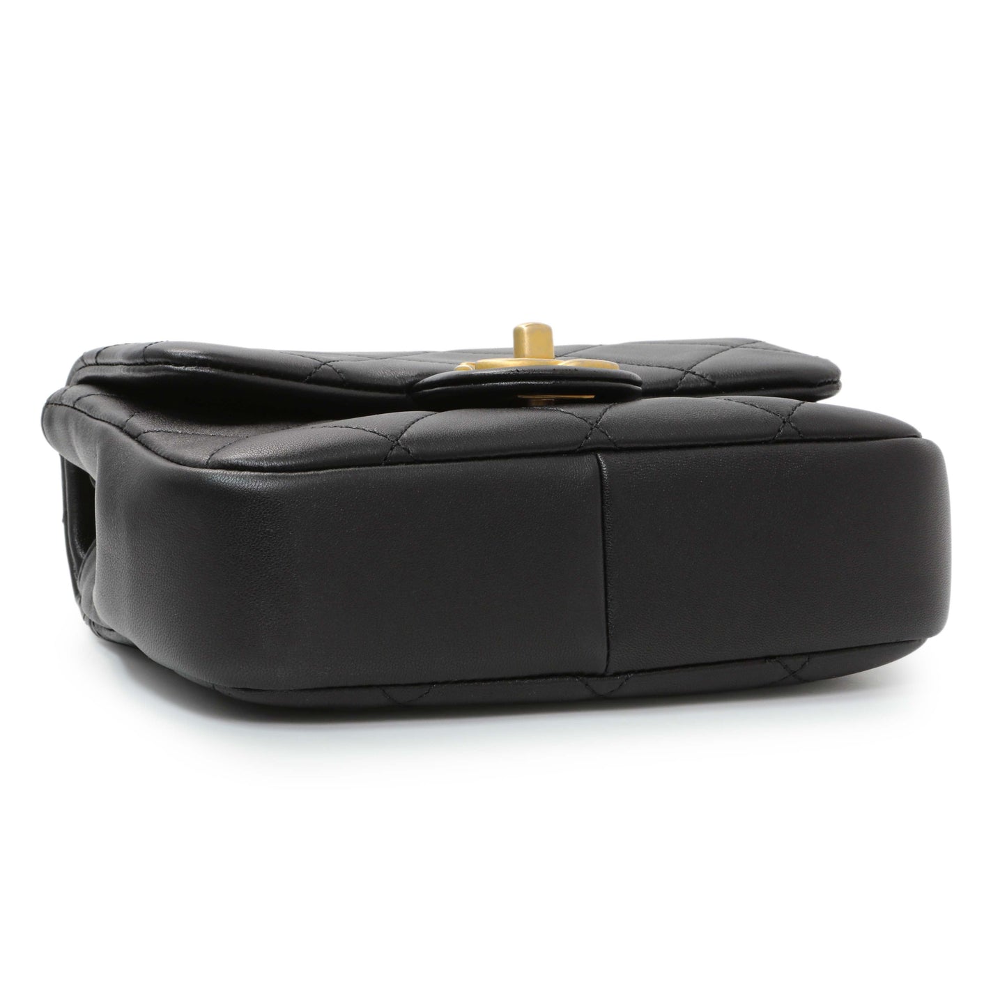 Exclusive Chanel Black Quilted Lambskin In The Loop Flap — Back View