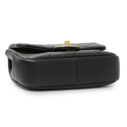 Exclusive Chanel Black Quilted Lambskin In The Loop Flap — Back View