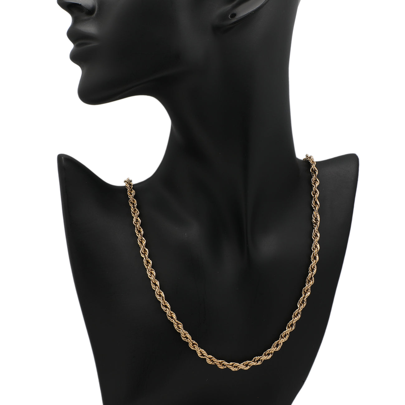 Exclusive 10K Yellow Gold Rope Chain — Back View