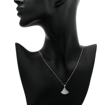Exclusive Bulgari 18K Rose Gold Mother of Pearl Diamond Divas’ Dream Necklace — Top View