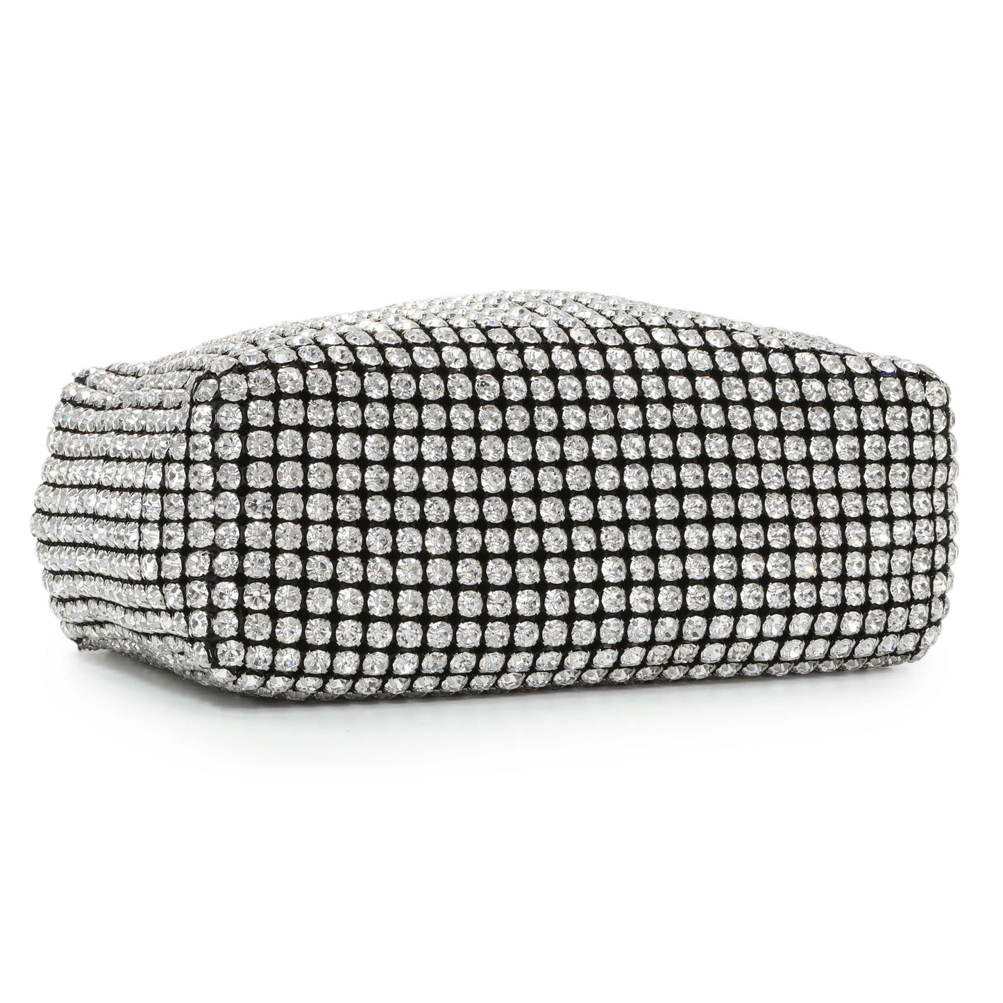 Exclusive Alexander Wang Black Silver Mesh Crystal Rhinestone Mini Heiress Pouch — Back View