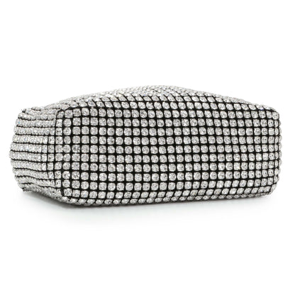 Exclusive Alexander Wang Black Silver Mesh Crystal Rhinestone Mini Heiress Pouch — Back View