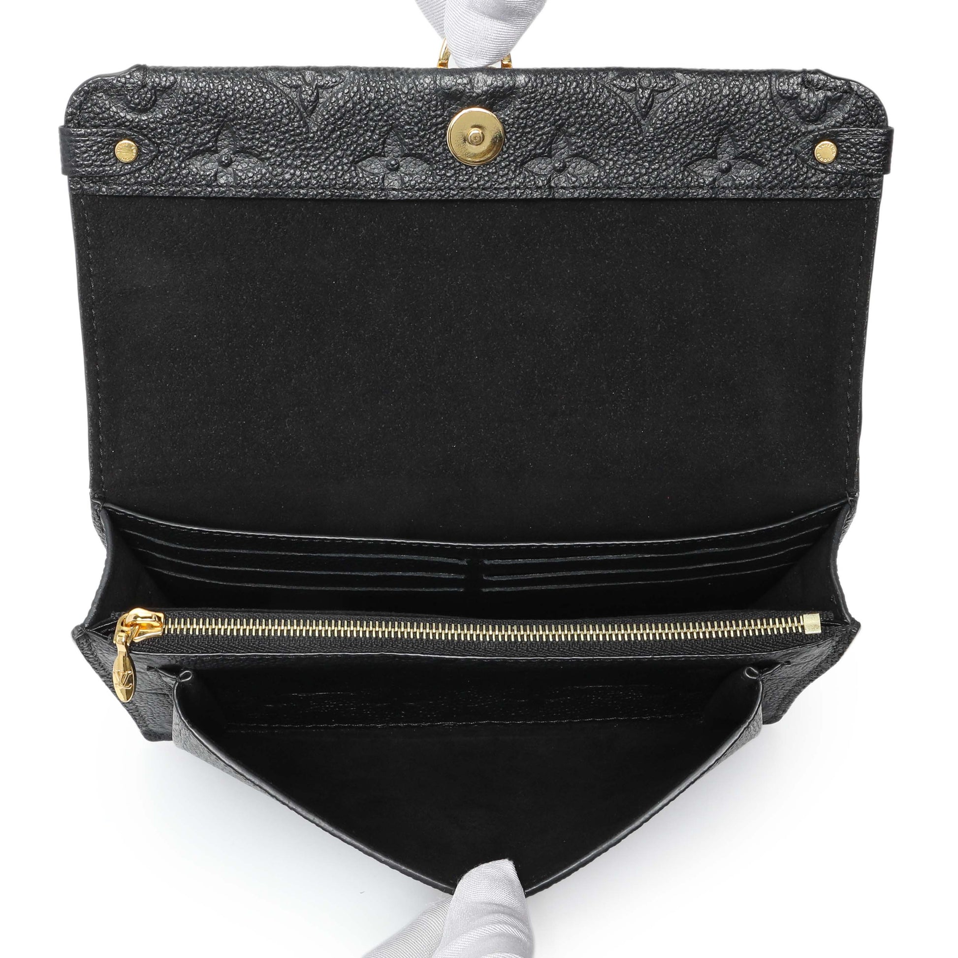 Exclusive Louis Vuitton Black Empreinte Vavin Chain Wallet — Top View