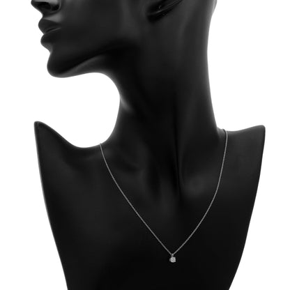 Exclusive Tiffany & Co. Platinum Solitaire Diamond Pendant — Detail View