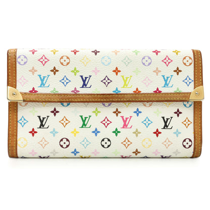Exclusive Louis Vuitton White Monogram Multicolor Porte Tresor International Wallet — Front View