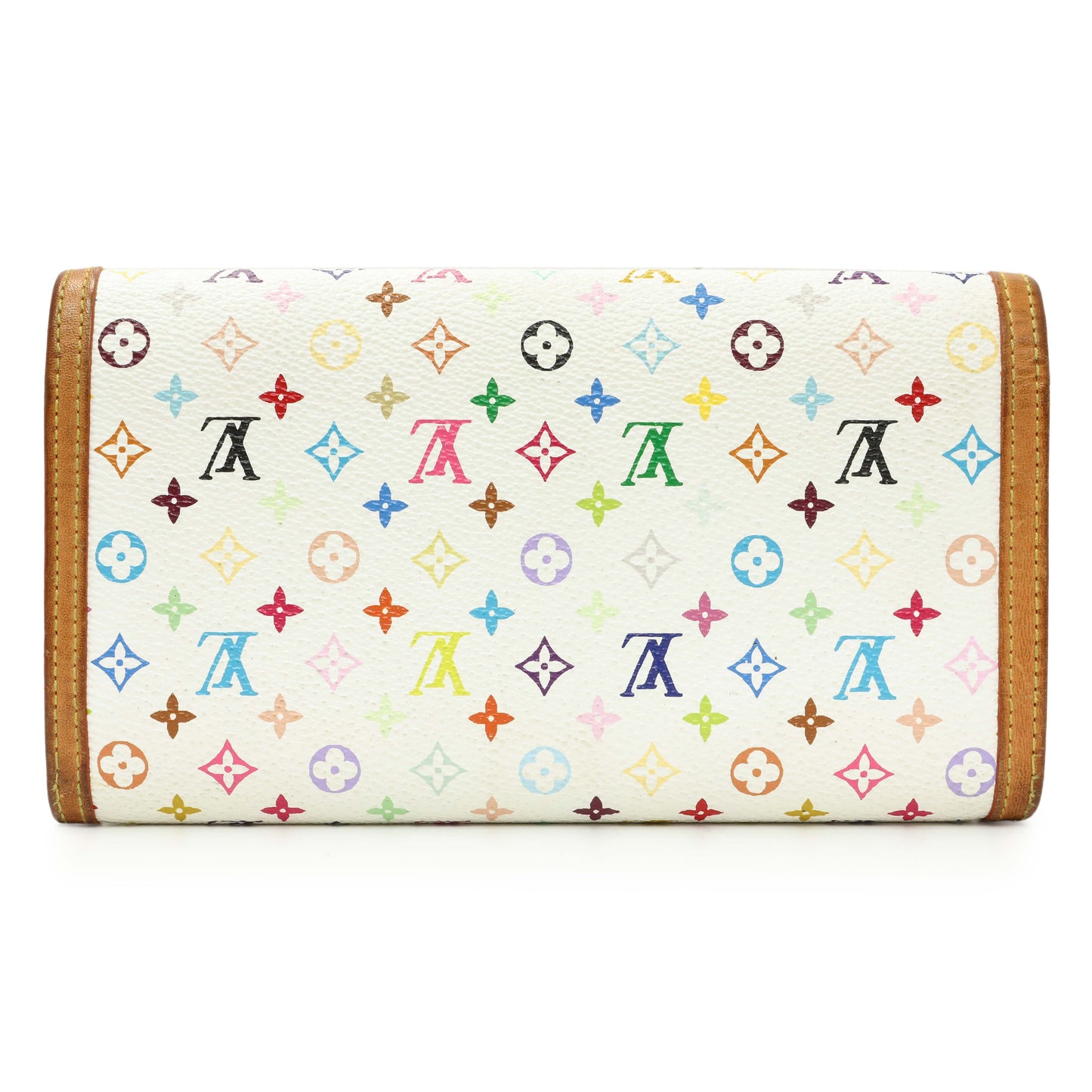 Exclusive Louis Vuitton White Monogram Multicolor Porte Tresor International Wallet — Side View