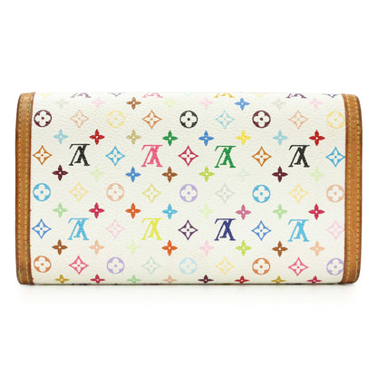 Exclusive Louis Vuitton White Monogram Multicolor Porte Tresor International Wallet — Side View