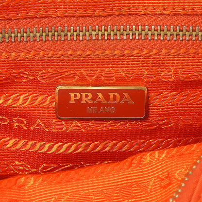 Exclusive Prada Papaya Tessuto Nylon Wristlet Pouch — Detail View