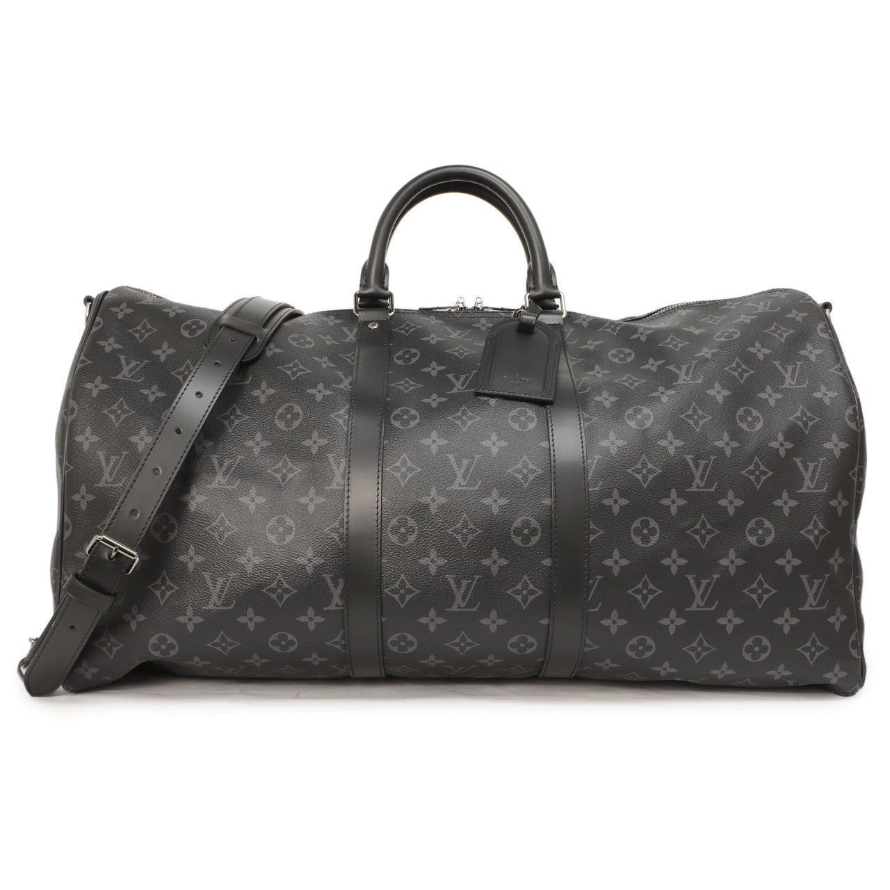 Exclusive Louis Vuitton Monogram Eclipse  Keepall  Bandouliere 55 — Front View