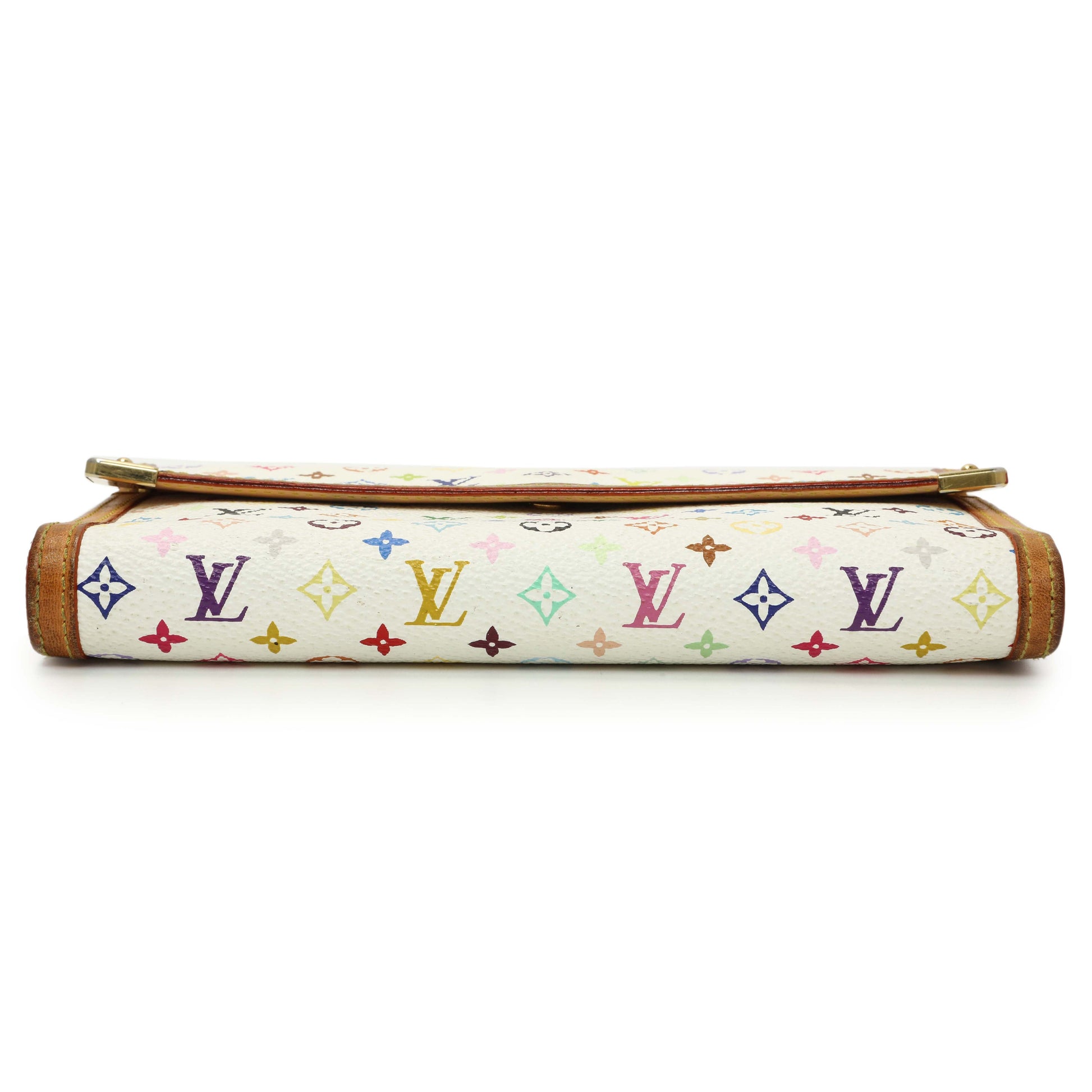 Exclusive Louis Vuitton White Monogram Multicolor Porte Tresor International Wallet — Back View