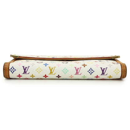 Exclusive Louis Vuitton White Monogram Multicolor Porte Tresor International Wallet — Back View