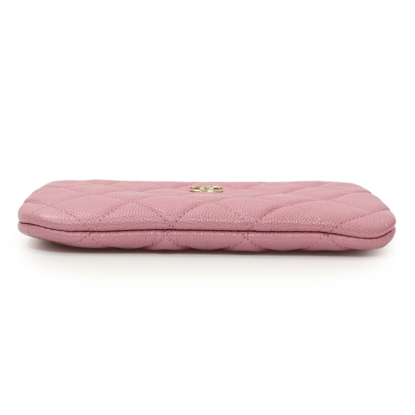 Exclusive Chanel Pink Quilted Caviar Small Cosmetic Case — Back View