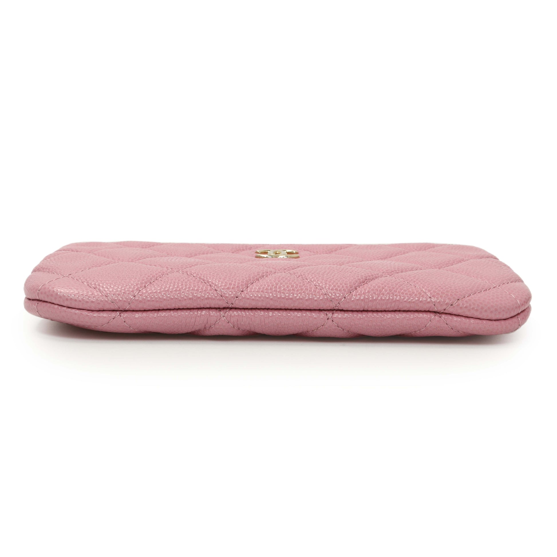 Exclusive Chanel Pink Quilted Caviar Small Cosmetic Case — Back View