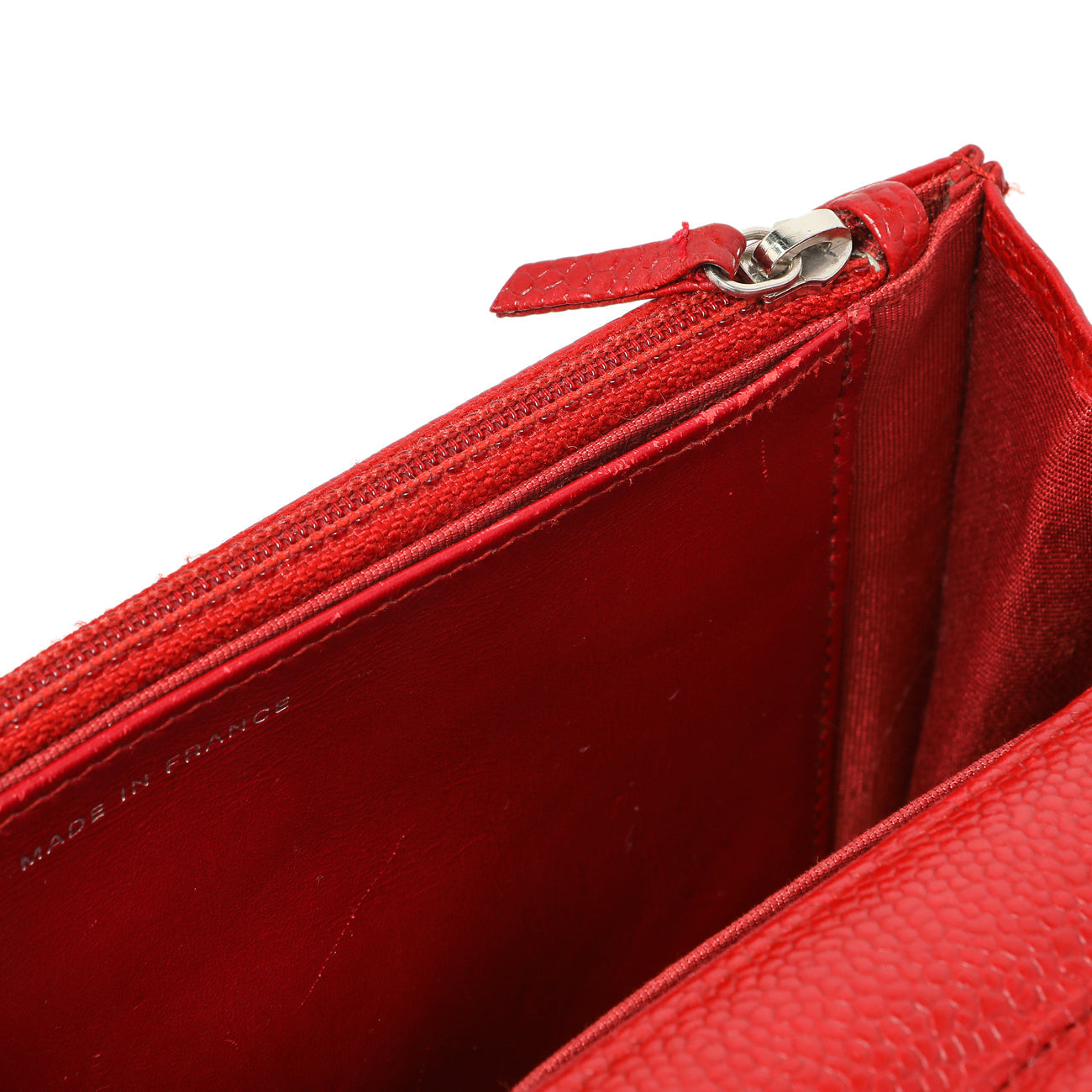 Exclusive Chanel Red Quilted Caviar Classic Wallet on Chain WOC — Alternate View 11