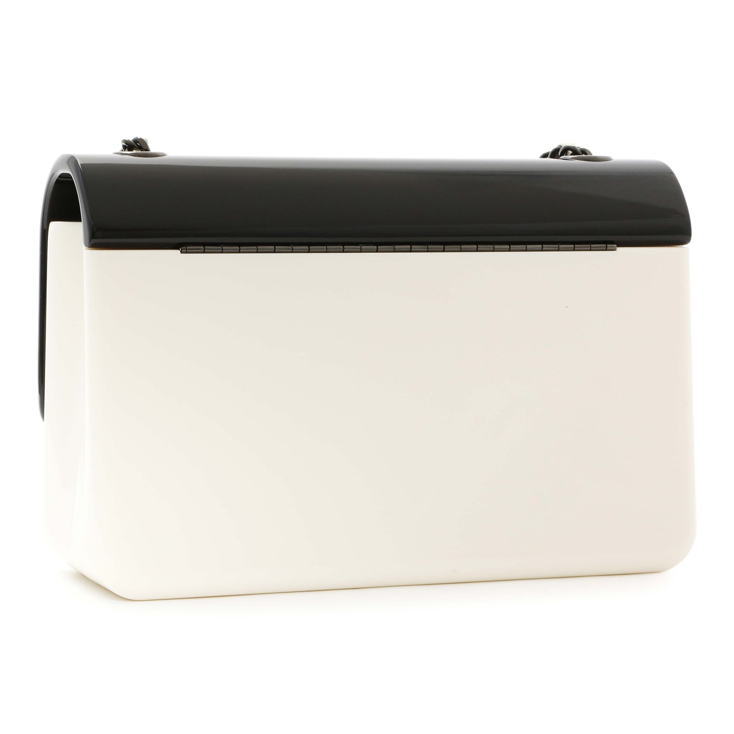 Exclusive Chanel Black White Plexiglass Plexi Coco Bag — Side View