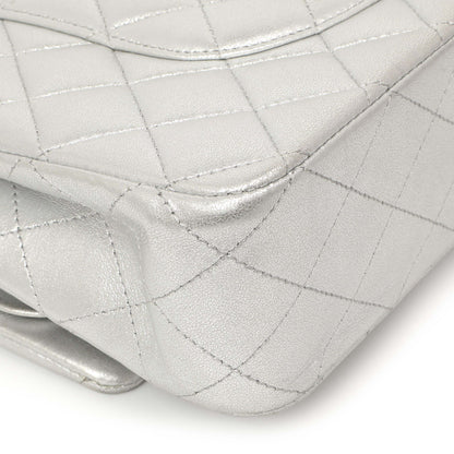 Exclusive Chanel Silver Quilted Calfskin Medium Classic Double Flap — Alternate View 7