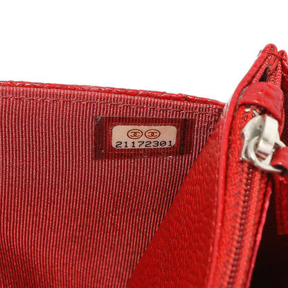 Exclusive Chanel Red Quilted Caviar Classic Wallet on Chain WOC — Alternate View 10