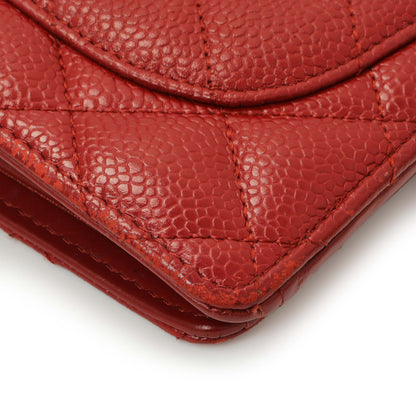 Exclusive Chanel Red Quilted Caviar Yen Wallet — Alternate View 8