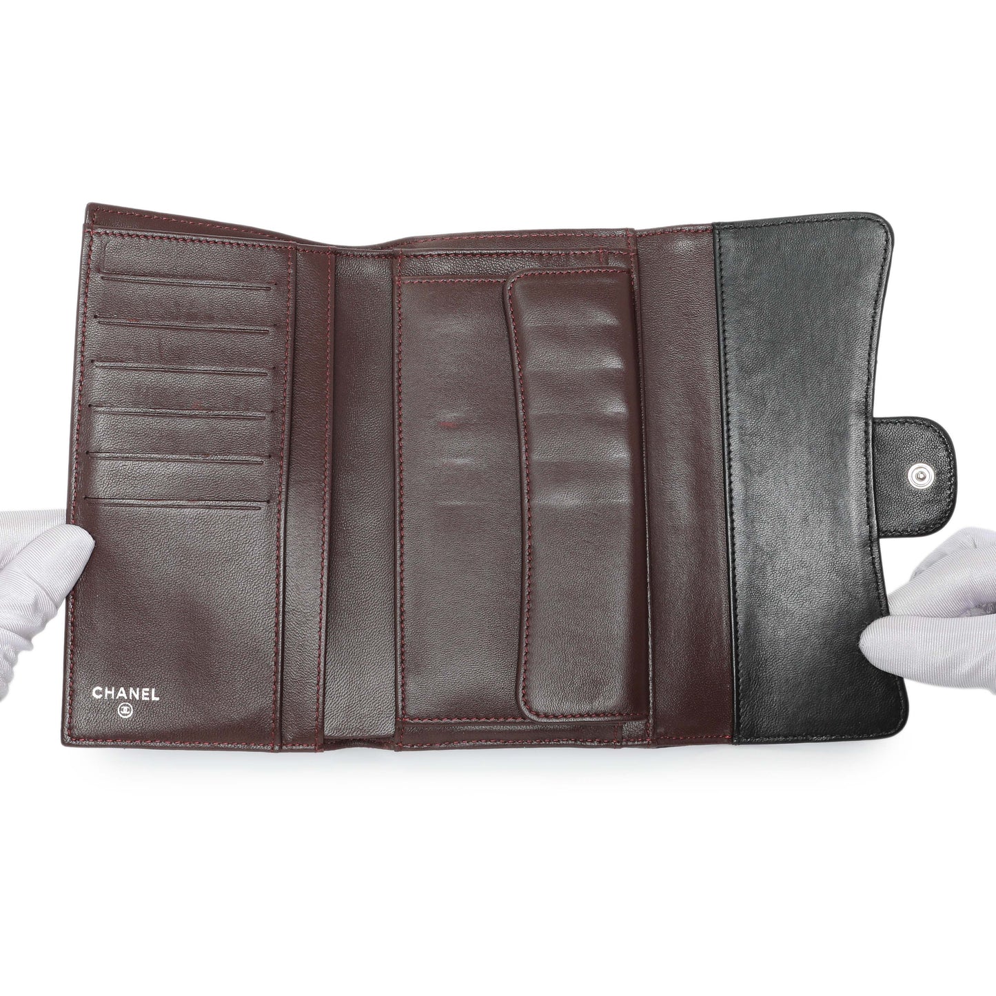 Exclusive Chanel Lambskin Quilted Large Flap Wallet Black — Alternate View 8