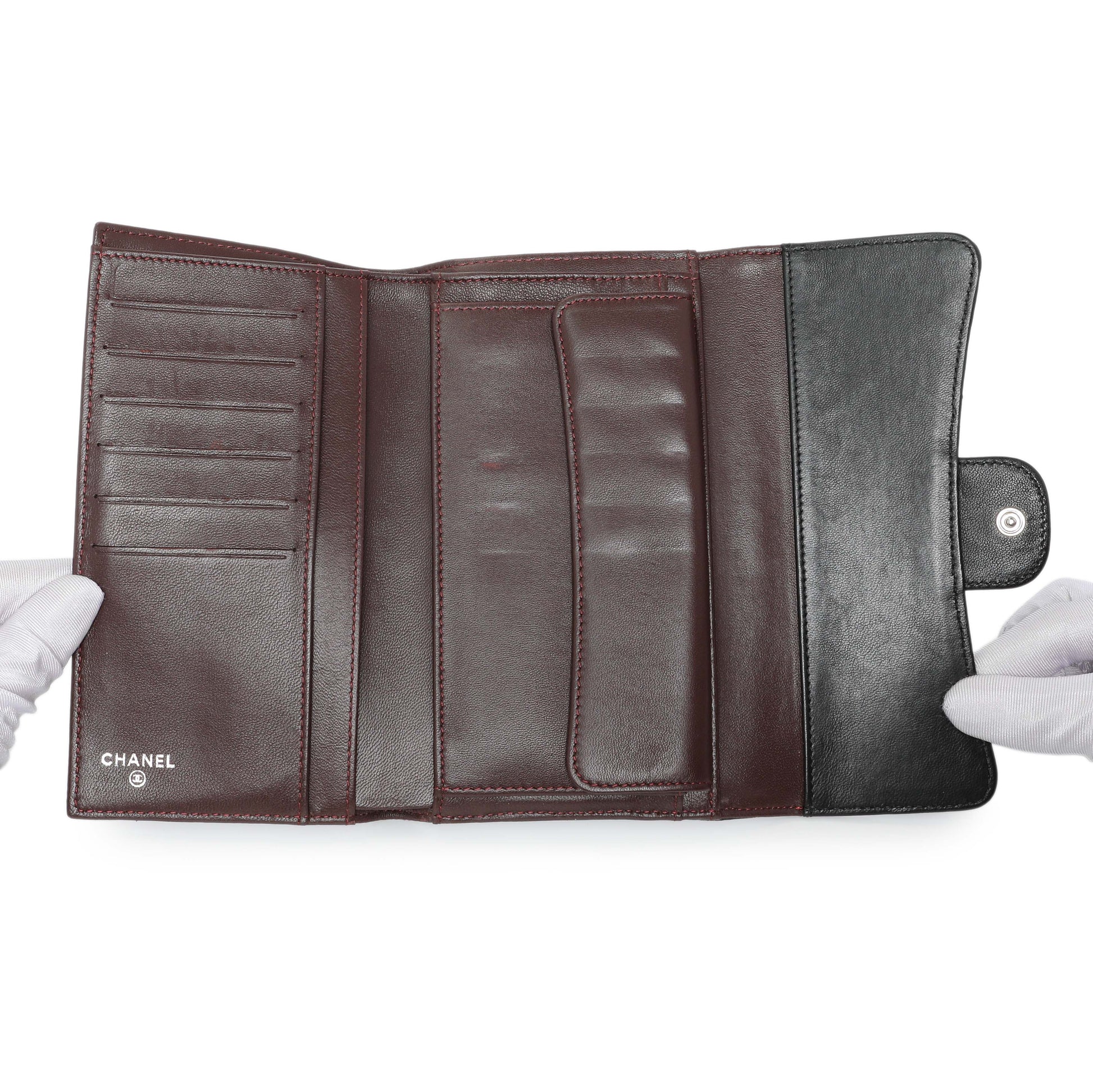 Exclusive Chanel Lambskin Quilted Large Flap Wallet Black — Alternate View 8