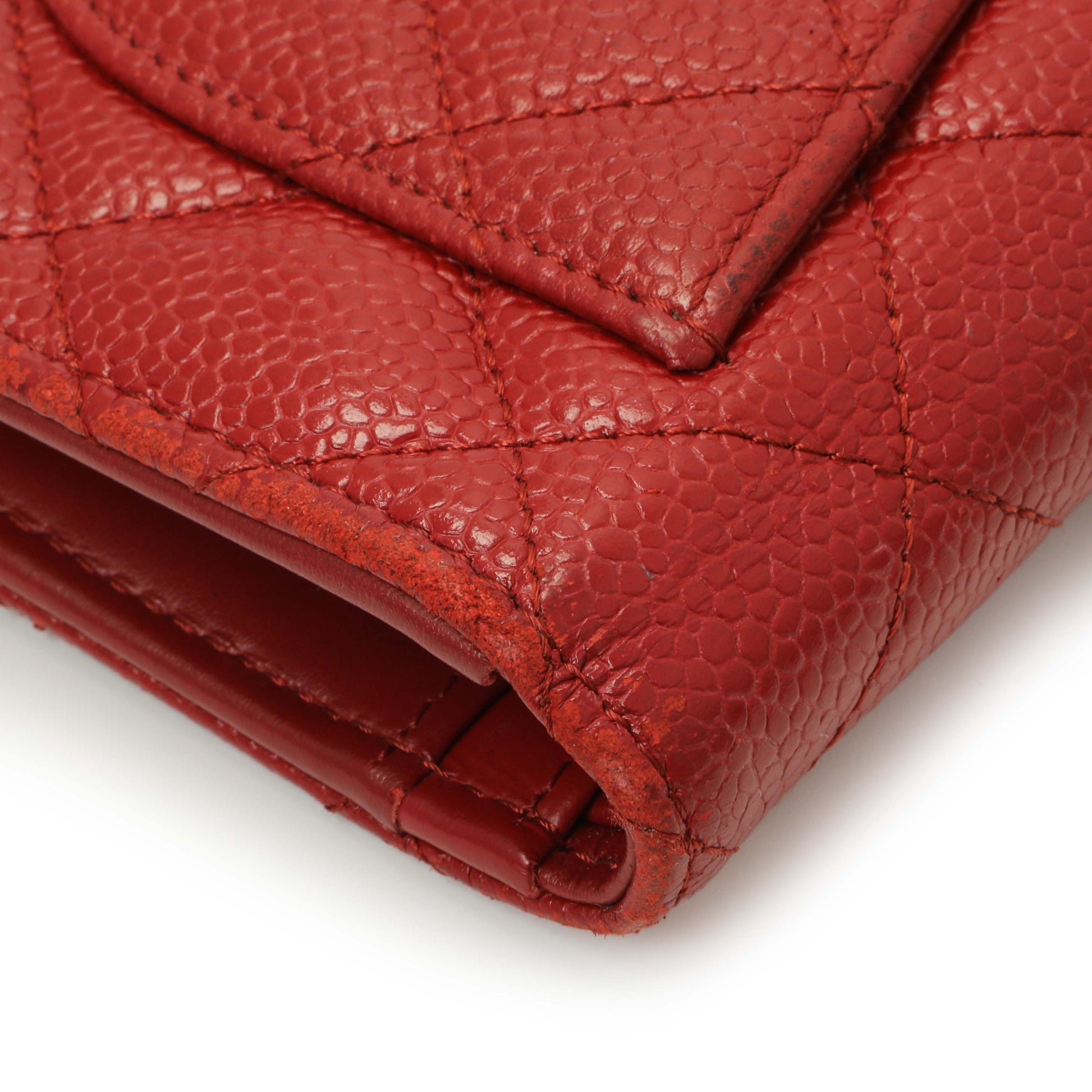 Exclusive Chanel Red Quilted Caviar Yen Wallet — Alternate View 10