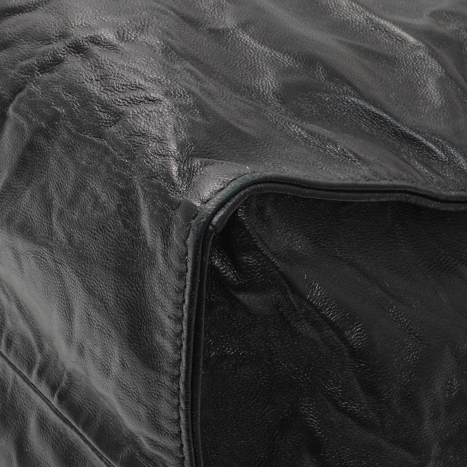 Exclusive Prada Black Nappa Antique Tote — Detail View