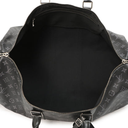 Exclusive Louis Vuitton Monogram Eclipse  Keepall  Bandouliere 55 — Detail View