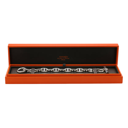 Exclusive Hermes Sterling Silver Large Chaine d'Ancre Bracelet — Detail View