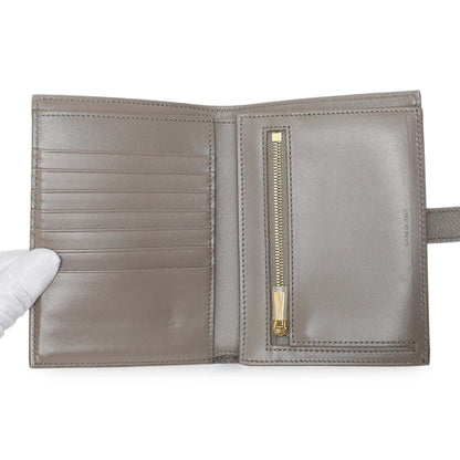 Exclusive Celine Grey Grained Calfskin Medium Multifunction Strap Wallet — Top View