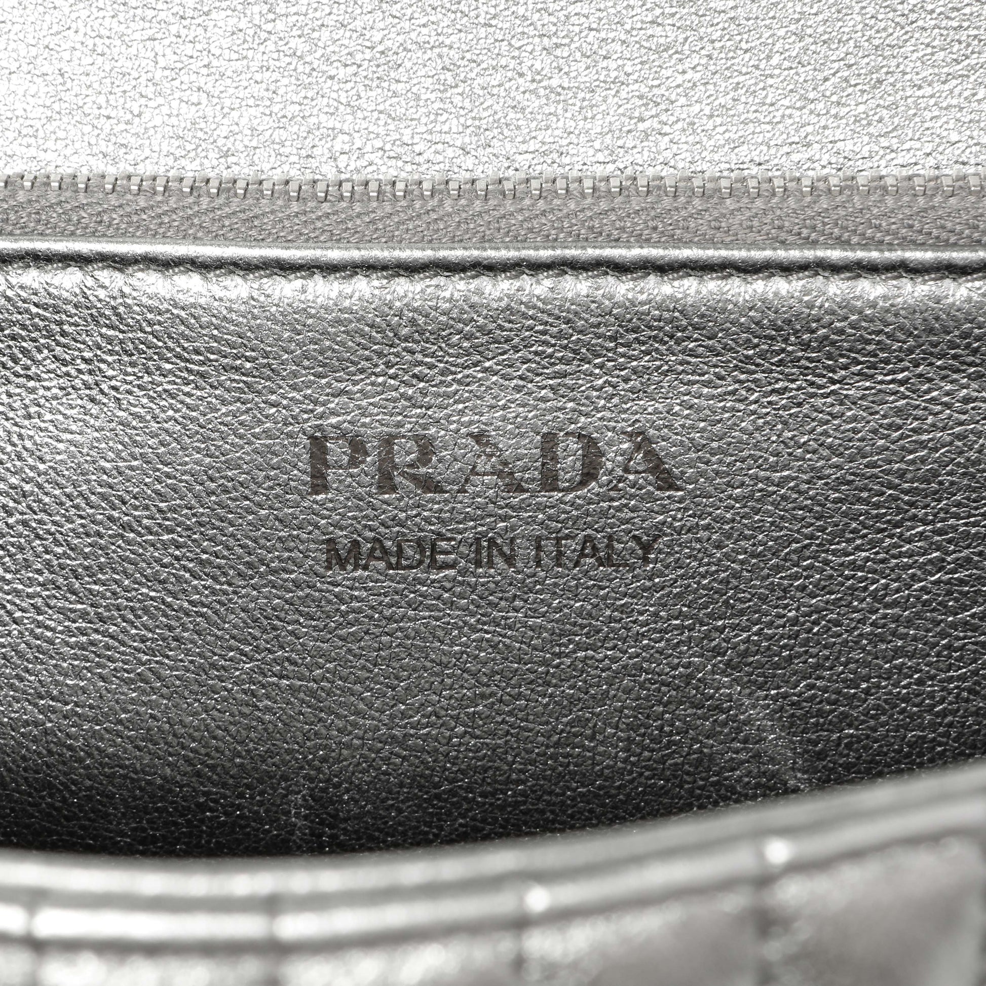 Exclusive Prada Silver Calfskin Diagramme Flap Bag — Alternate View 9