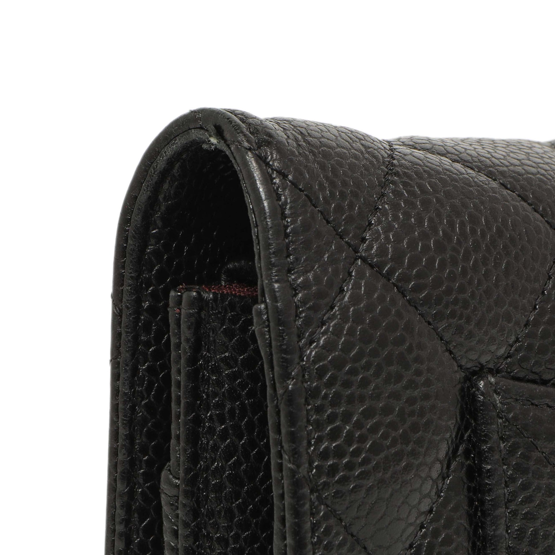 Exclusive Chanel Black Quilted Caviar Classic Wallet on Chain WOC — Alternate View 7