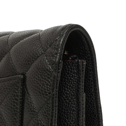 Exclusive Chanel Black Quilted Caviar Classic Wallet on Chain WOC — Alternate View 8