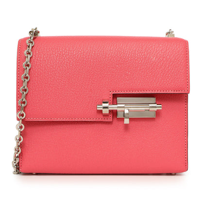 Exclusive Hermes Rose Azalee Chevre Mysore Mini Verrou Chaine — Front View