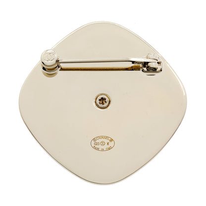 Exclusive Chanel Crystal Pearl CC Brooch — Side View